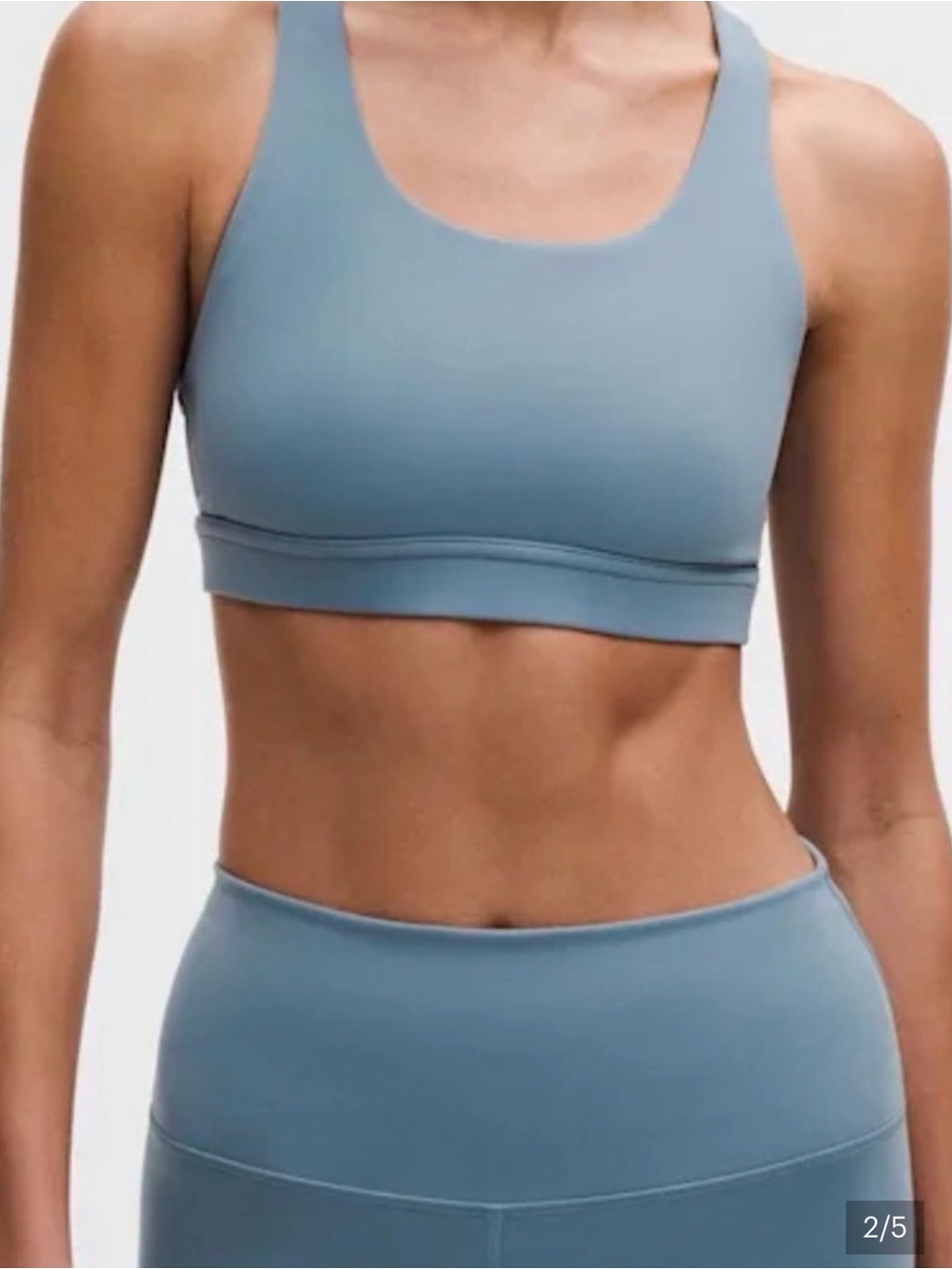 Lululemon Wunder Train Mesh-Back Bra Medium Support B/C Cup Steel Blue - Size 10